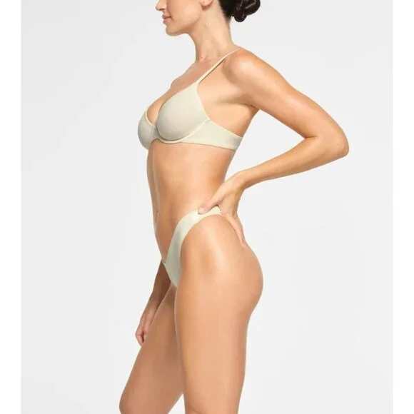 SKIMS Cotton Jersey T-Shirt Bra Bone Size 36D NWT - Picture 2 of 7